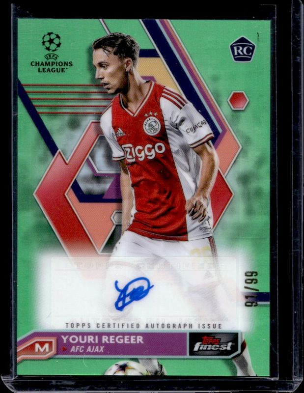 2022 Topps Finest UEFA Club Competitions #A-YR Autographs - Neon Green Refractor /99