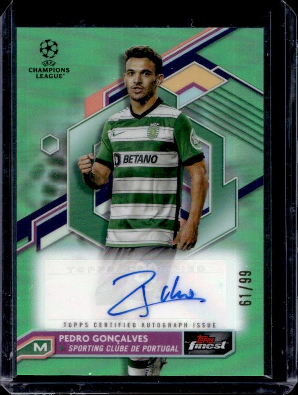 2022 Topps Finest UEFA Club Competitions #A-PG Autographs - Neon Green Refractor /99