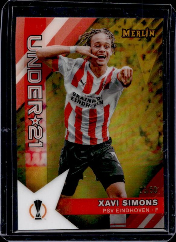 2022 Topps Merlin Chrome UEFA Club Competitions #U21-3 U21 Stars - Gold Refractor /50