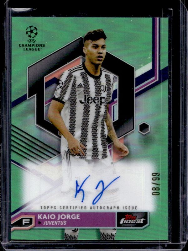 2022 Topps Finest UEFA Club Competitions #A-KJ Autographs - Neon Green Refractor /99