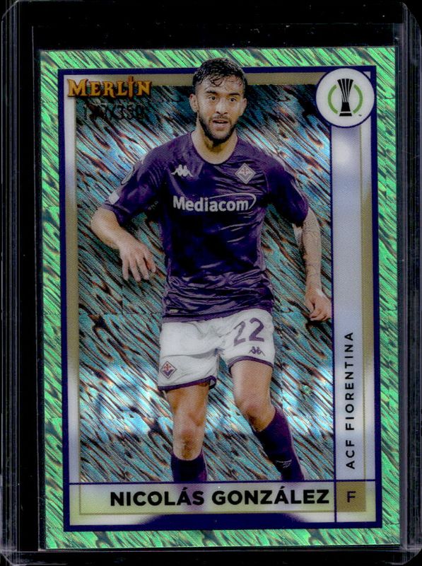 2022 Topps Merlin Chrome UEFA Club Competitions #5 Neon Green Shimmer Refractor /350