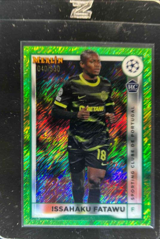 2022 Topps Merlin Chrome UEFA Club Competitions #128 Neon Green Shimmer Refractor /350