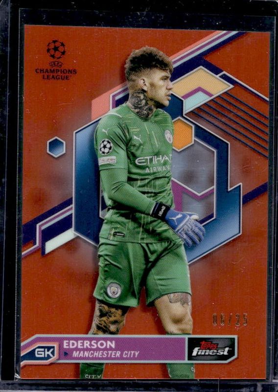 2022 Topps Finest UEFA Club Competitions #129 Orange Refractor /25