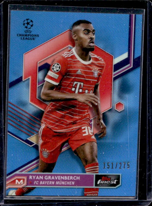 2022 Topps Finest UEFA Club Competitions #70 Sky Blue Refractor /275