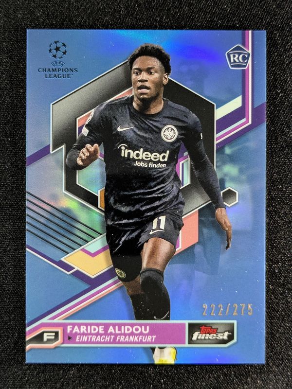 2022 Topps Finest UEFA Club Competitions #54 Sky Blue Refractor /275