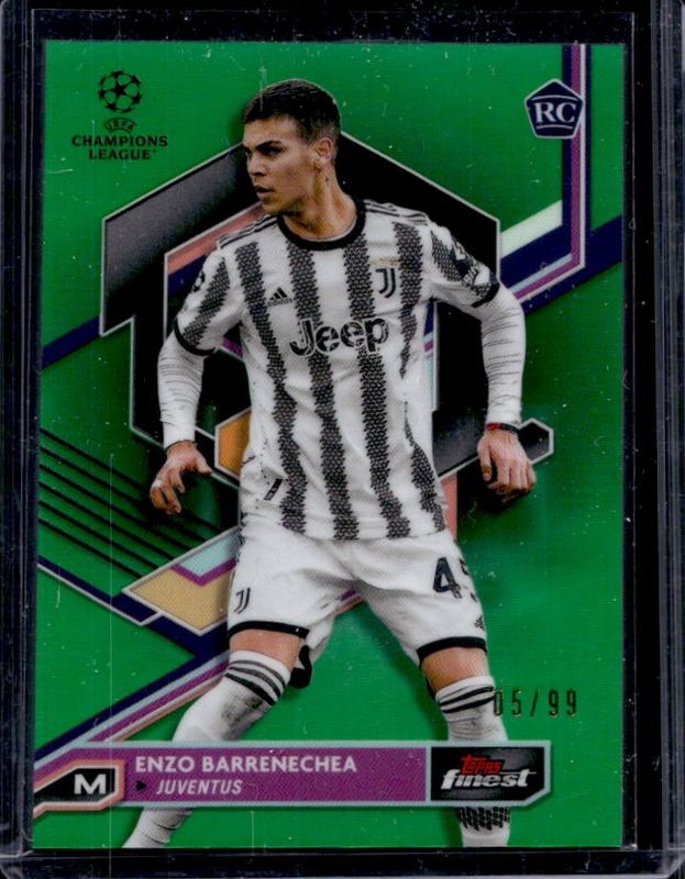 2022 Topps Finest UEFA Club Competitions #133 Green Refractor /99