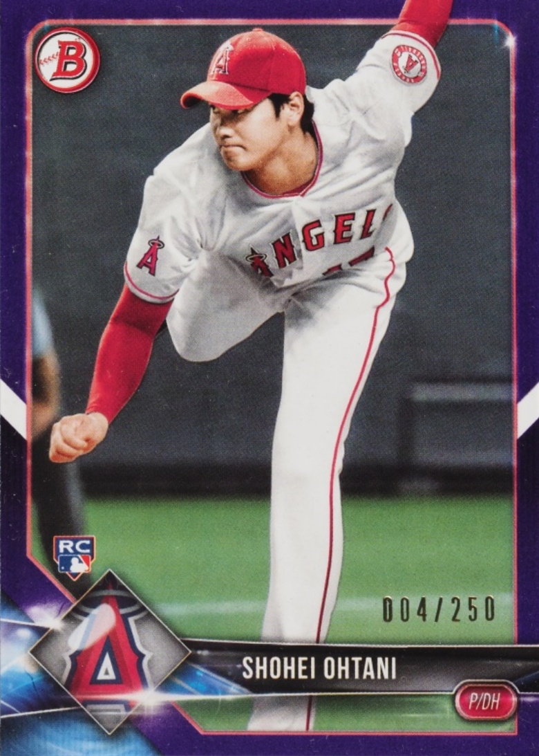 スポーツ選手 2018 Bowman Shohei Ohtani #49 Shohei Ohtani 2018 Bowman #49 Purple /250 Price Guide - Sports