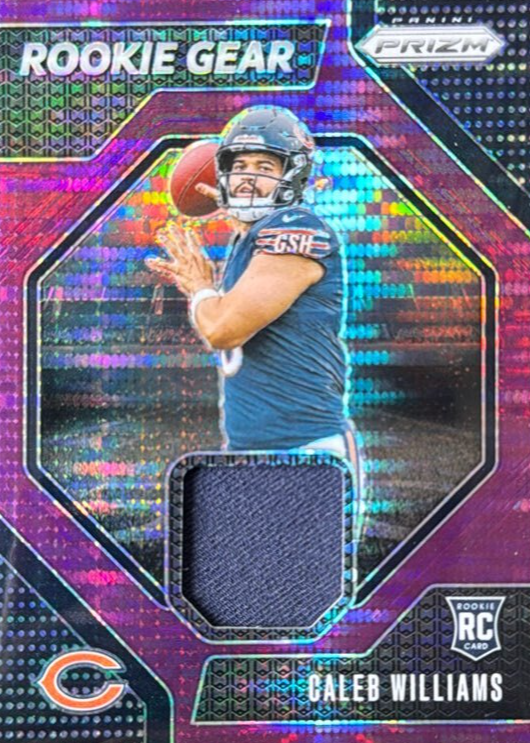 Caleb Williams 2024 Prizm #RG-CWS Rookie Gear - Purple Pulsar Price ...