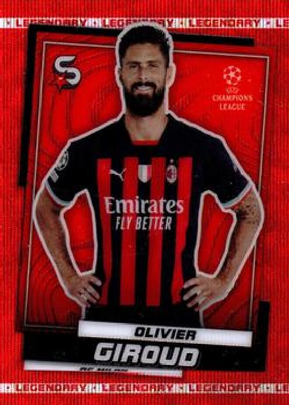 2022 Topps UEFA Superstars #75 Legendary Red Wave Chrome Refractor /5