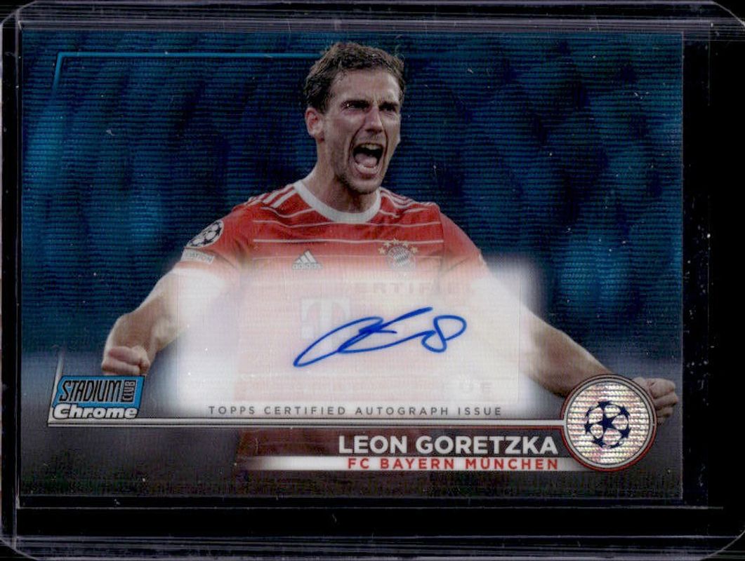 2022 Topps Stadium Club Chrome UEFA Club Competitions #CA-LG Chrome Autographs - Blue Wave Refractor /75