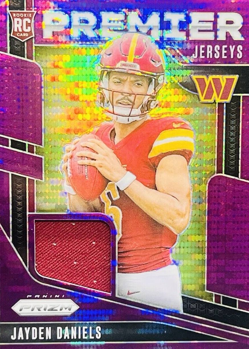 Jayden Daniels 2024 Prizm #PJ-JDS Premier Jerseys - Purple Pulsar