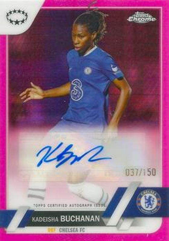 2022 Topps Chrome UEFA Women's Champions League #A-KB Chrome Autographs - Pink Prism Refractor /150