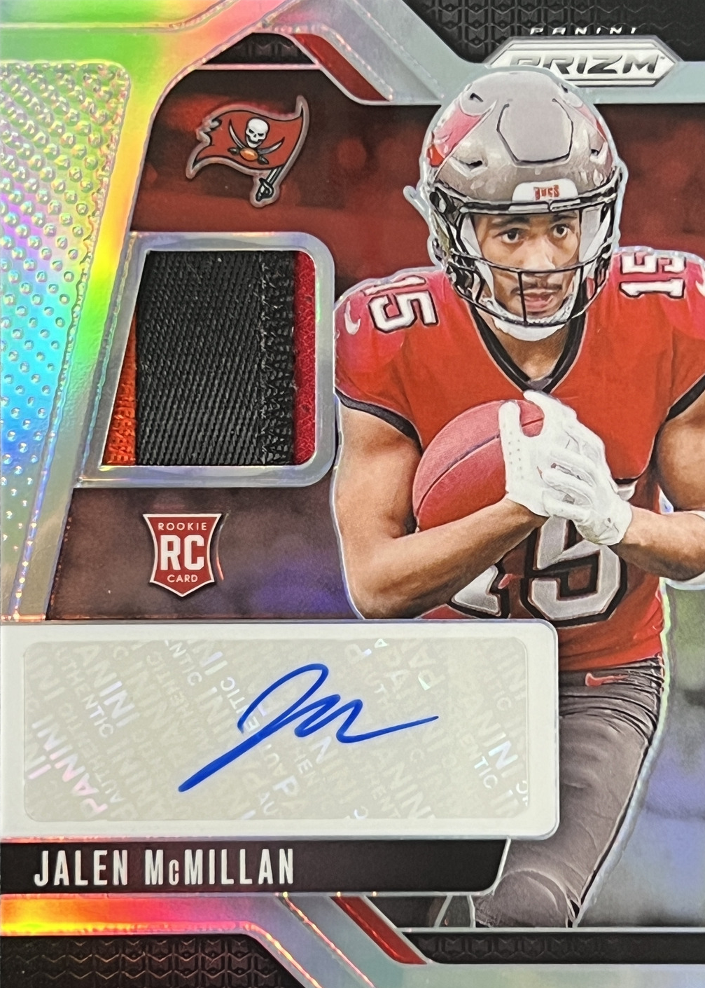 Jalen McMillan 2024 Prizm #RPA-JMN Rookie Patch Auto - Silver /99 