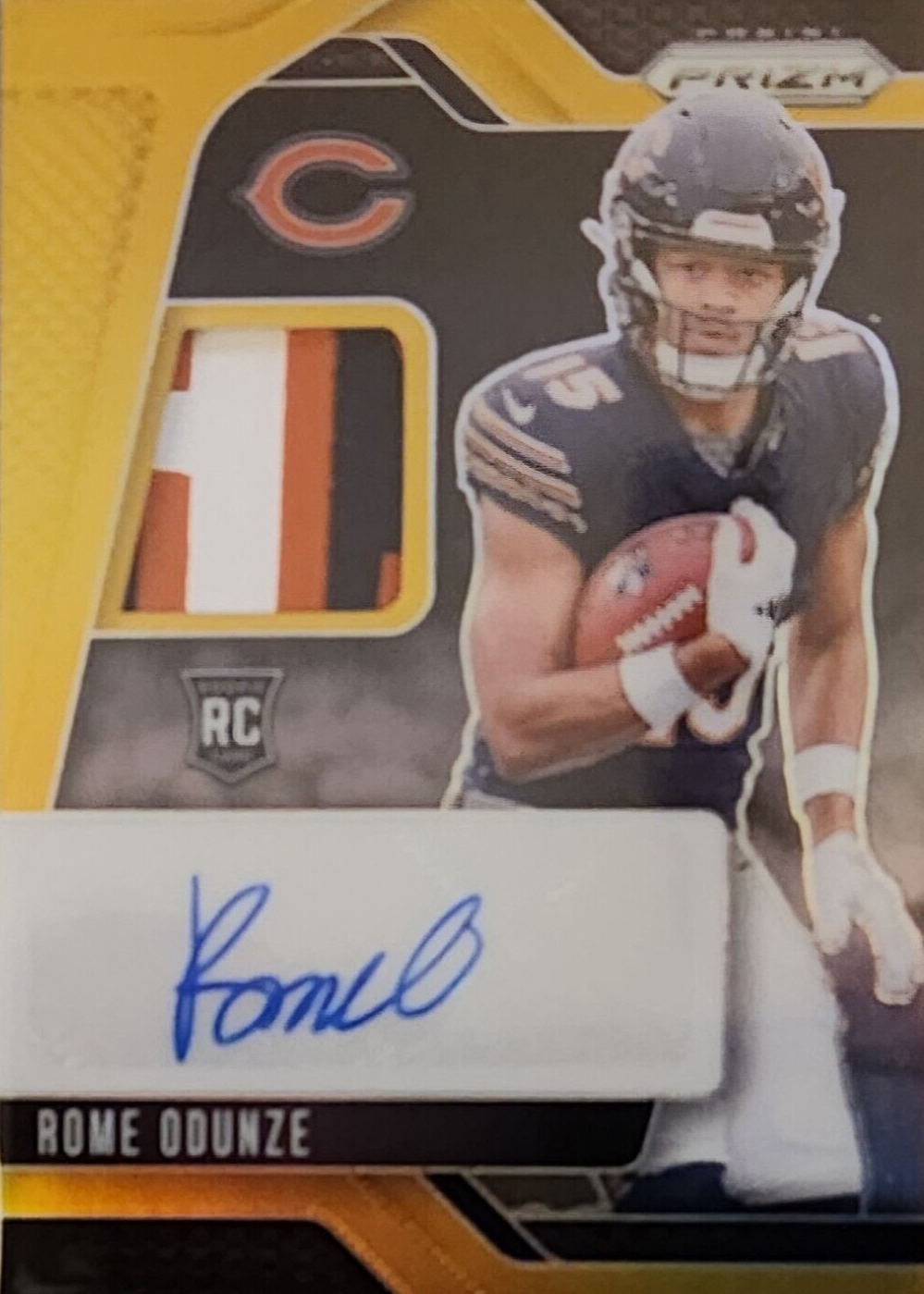 Rome Odunze 2024 Prizm #RPA-ROE Rookie Patch Auto - Gold /10 Price ...