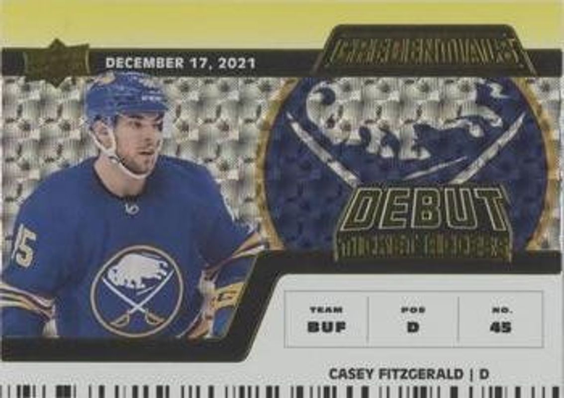 2022 Upper Deck Credentials #117 Horizontal Debut Ticket Access - Yellow