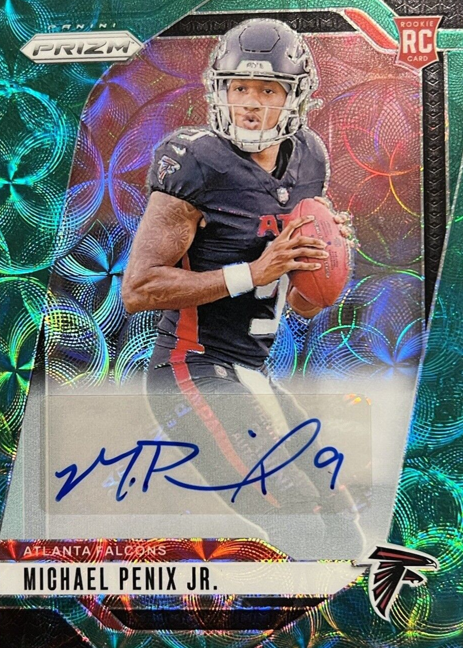 Michael Penix Jr. 2024 Prizm #378 Rookie Autographs - Green Scope