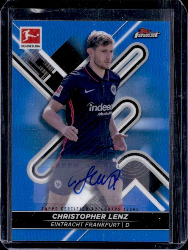2021 Topps Finest Bundesliga #54 Autographs - Blue Refractor /65