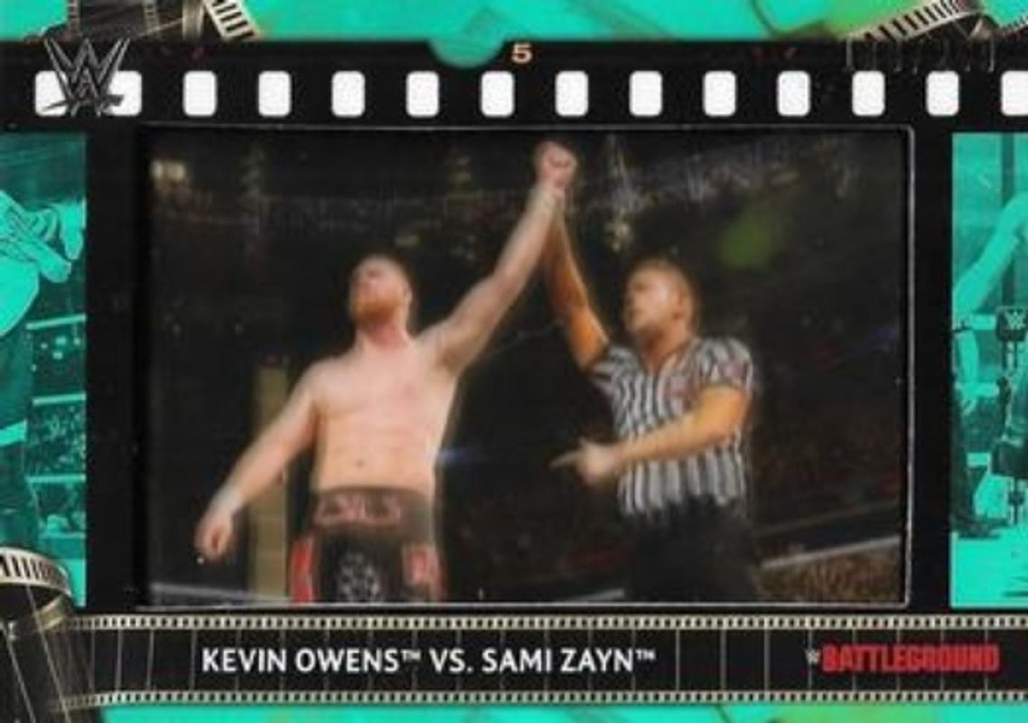2021 Topps WWE #FS-KOSZ Match Film Strips Manufactured Relics - Aqua /299