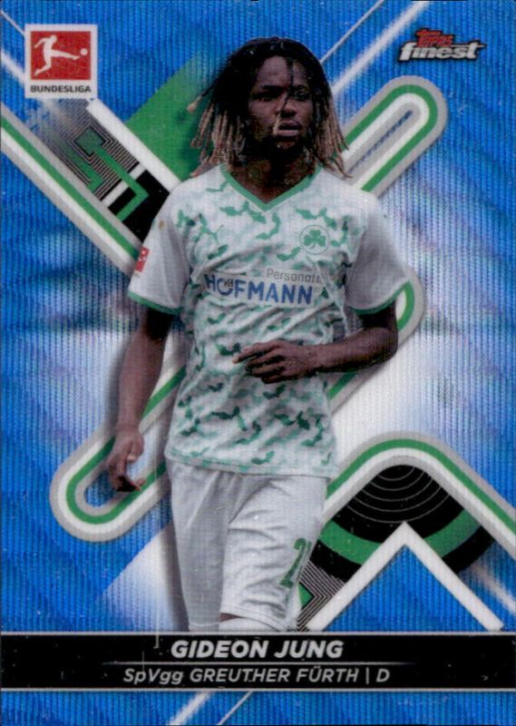 2021 Topps Finest Bundesliga #67 Blue Wave Refractor /150