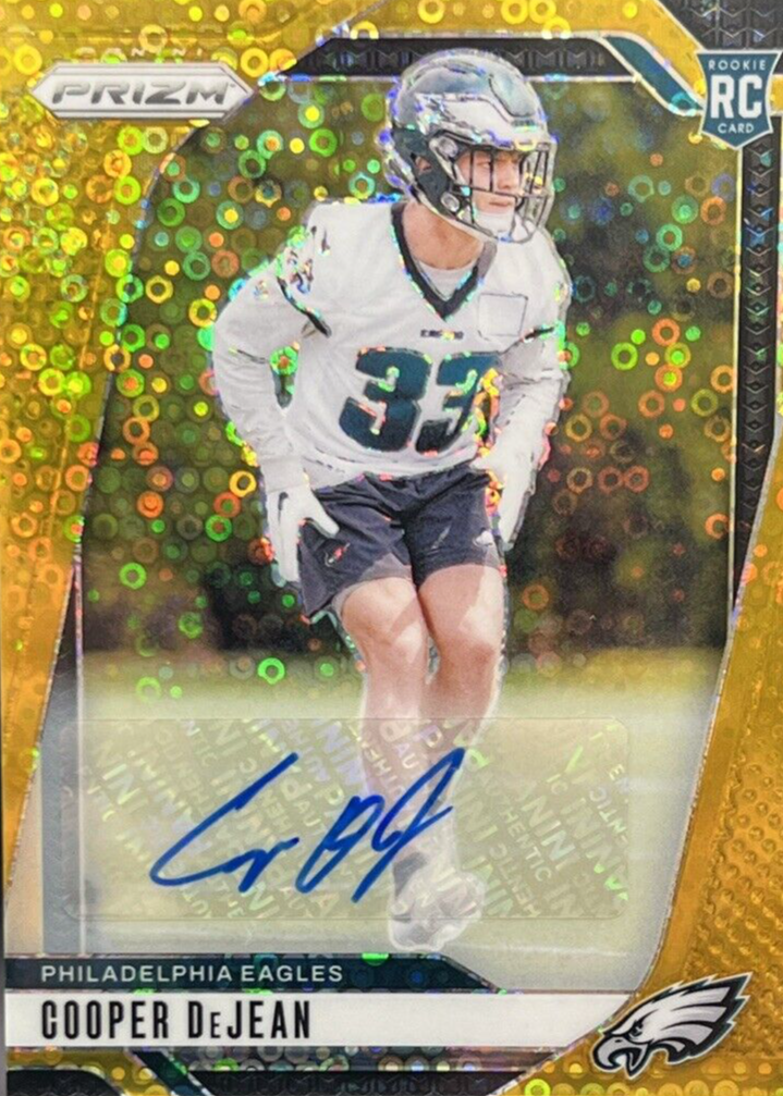 Cooper DeJean 2024 Prizm #321 Rookie Autographs - No Huddle Gold