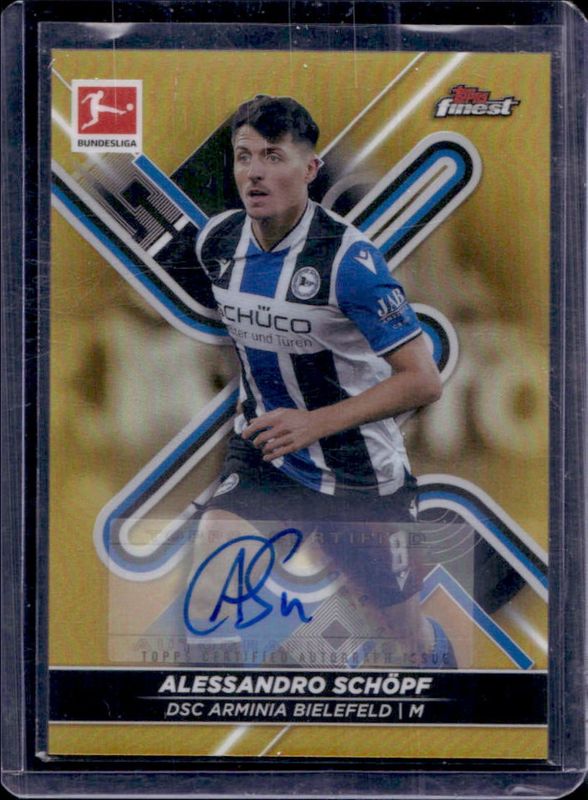 2021 Topps Finest Bundesliga #30 Autographs - Gold Refractor /25