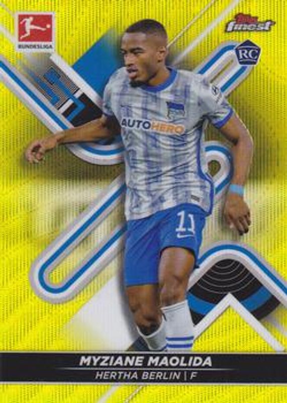 2021 Topps Finest Bundesliga #14 Yellow Wave Refractor /350