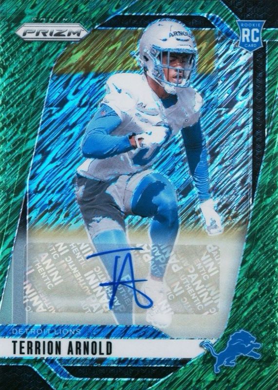 Terrion Arnold 2024 Prizm #389 Rookie Autographs - Green Shimmer /5 RAW