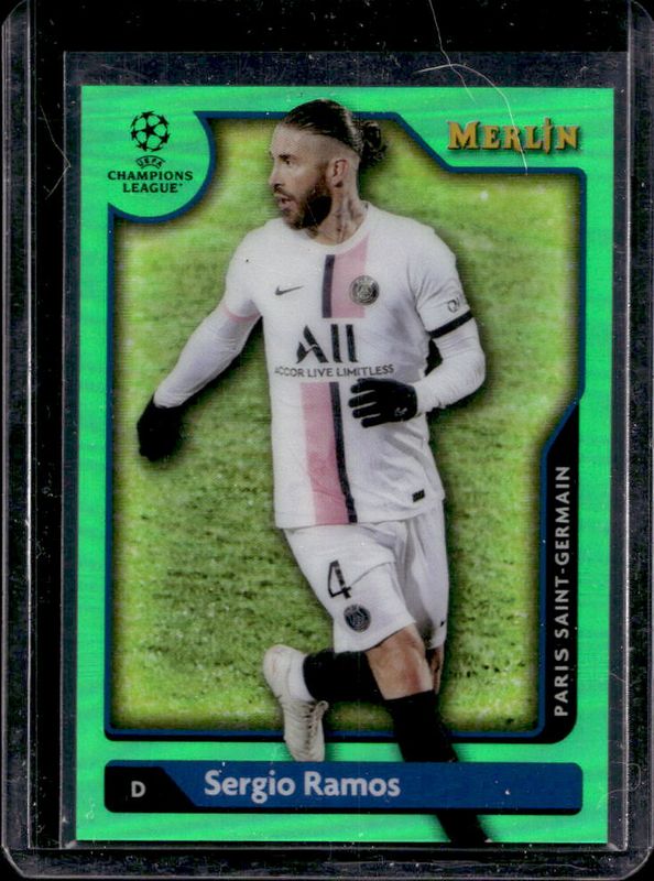 2021 Topps Merlin Chrome UEFA Champions League #148 Green Refractor /99