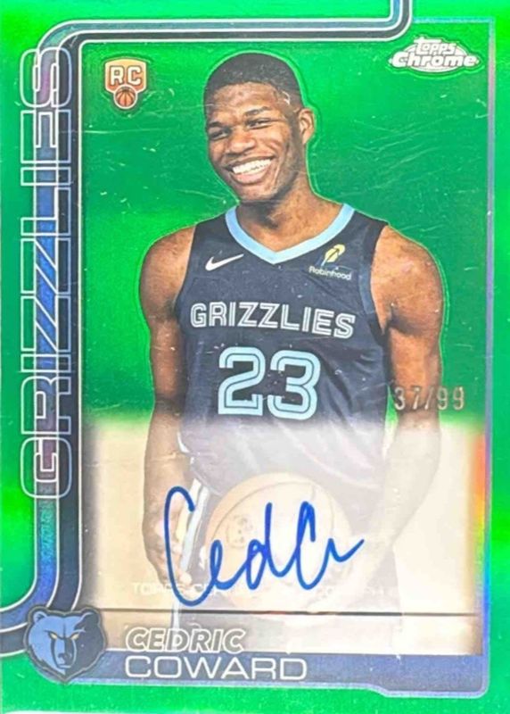 2025 Topps Chrome #TCAR-CC Chrome Rookie Autographs - Green Refractor /99