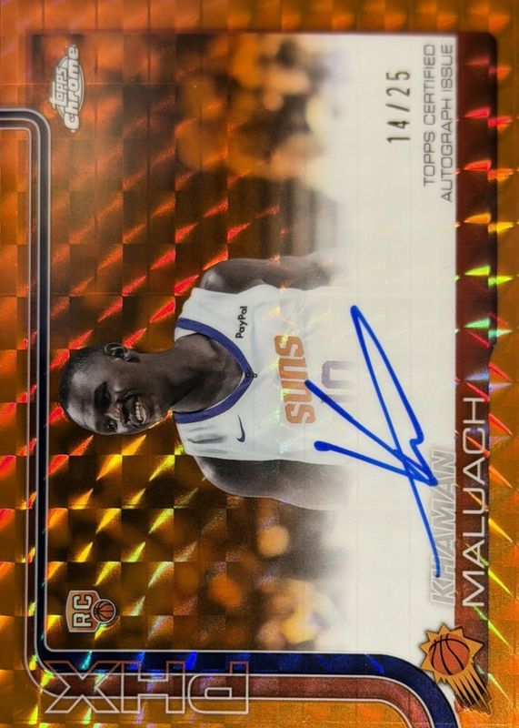 Khaman Maluach - #TCAR-KM Chrome Rookie Auto Orange Geometric