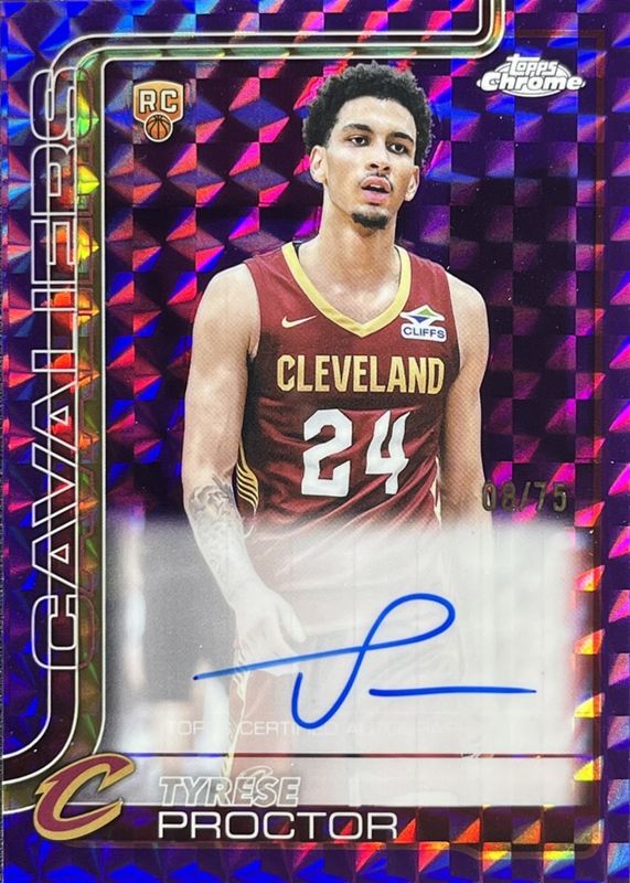 2025 Topps Chrome #TCAR-TP Chrome Rookie Autographs - Purple Geometric Refractor /75