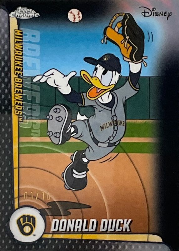 2025 Topps Chrome Update #MLBA-17 Mickey & Friends - Black Refractor /10