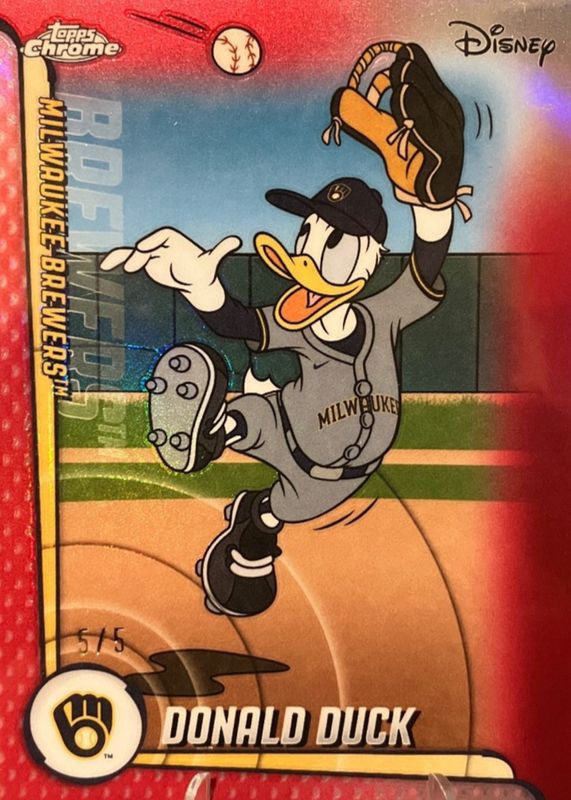 2025 Topps Chrome Update #MLBA-17 Mickey & Friends - Red Refractor /5