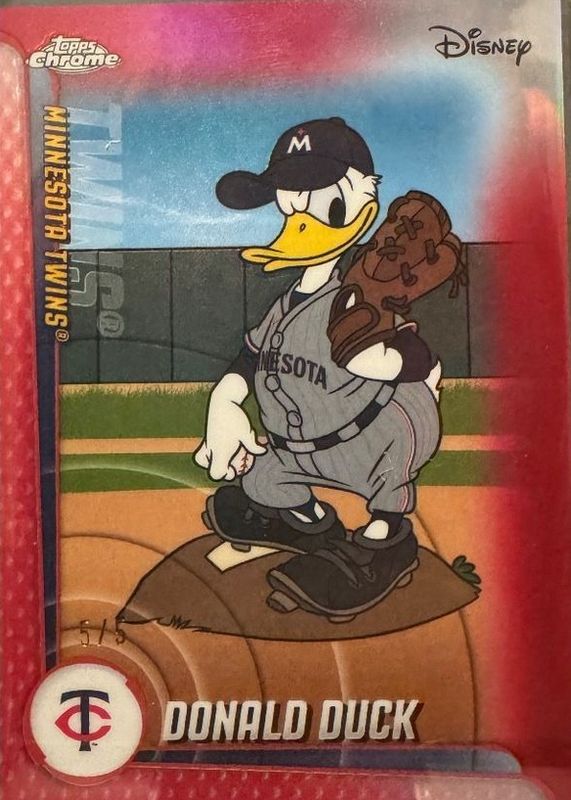 2025 Topps Chrome Update #MLBA-15 Mickey & Friends - Red Refractor /5