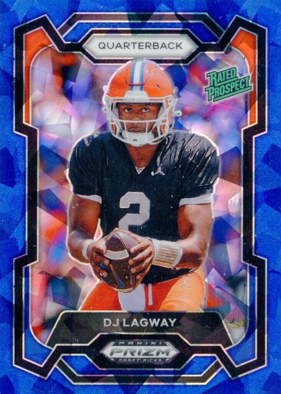 DJ Lagway 2024 Prizm Draft Picks #182 Blue Ice /99 PSA 10