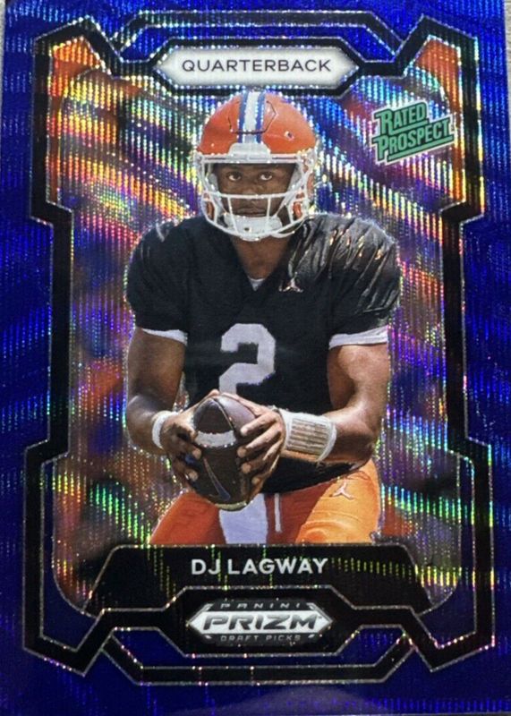 DJ Lagway 2024 Prizm Draft Picks #182 Blue Wave /249 PSA 10