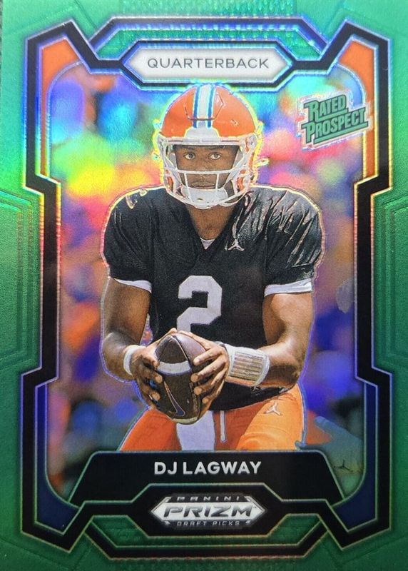 DJ Lagway 2024 Prizm Draft Picks #182 Green PSA 10