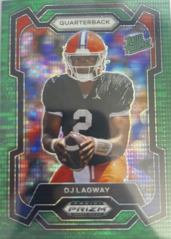 DJ Lagway 2024 Prizm Draft Picks #182 Green Pulsar /25 PSA 10