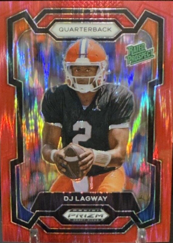 DJ Lagway 2024 Prizm Draft Picks #182 Red Flash /49 RAW