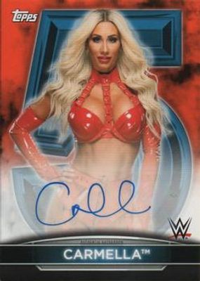2021 Topps WWE Women's Division #5A-CM 5th Anniversary Championship Autographs Orange /75