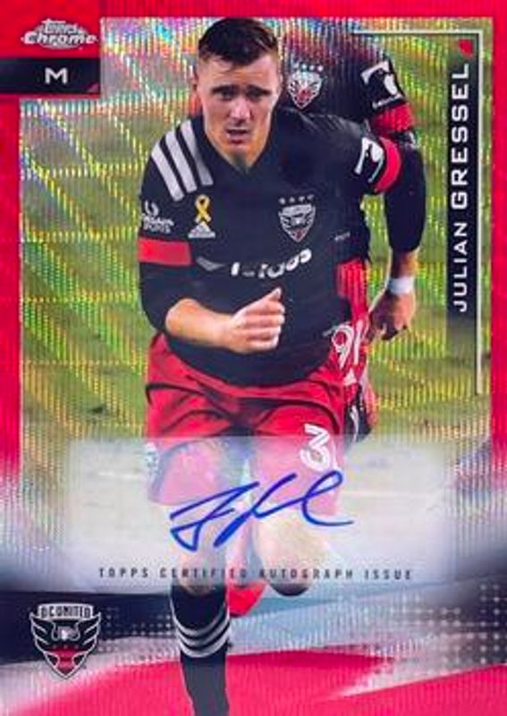 2021 Topps Chrome MLS #61 Autographs - Red Wave Refractor /5