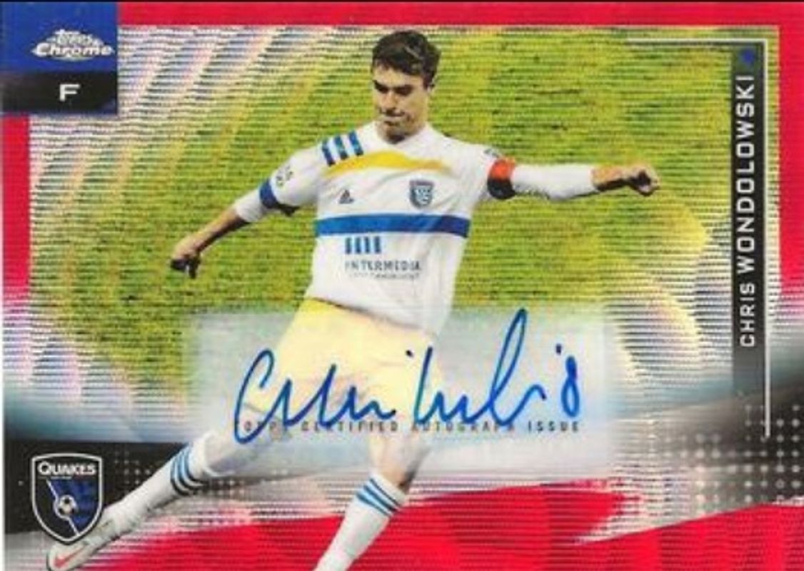 2021 Topps Chrome MLS #55 Autographs - Red Wave Refractor /5