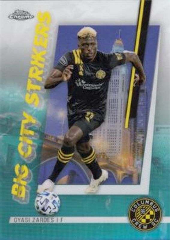 2021 Topps Chrome MLS #BCS-13 Big City Strikers - Aqua Refractor /99