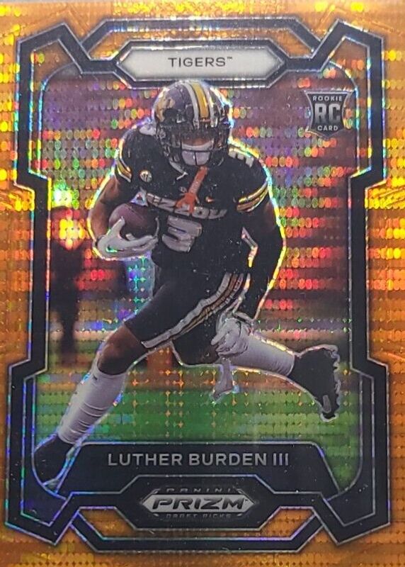 Luther Burden III 2024 Prizm Draft Picks #198 Orange Pulsar /49 PSA 10