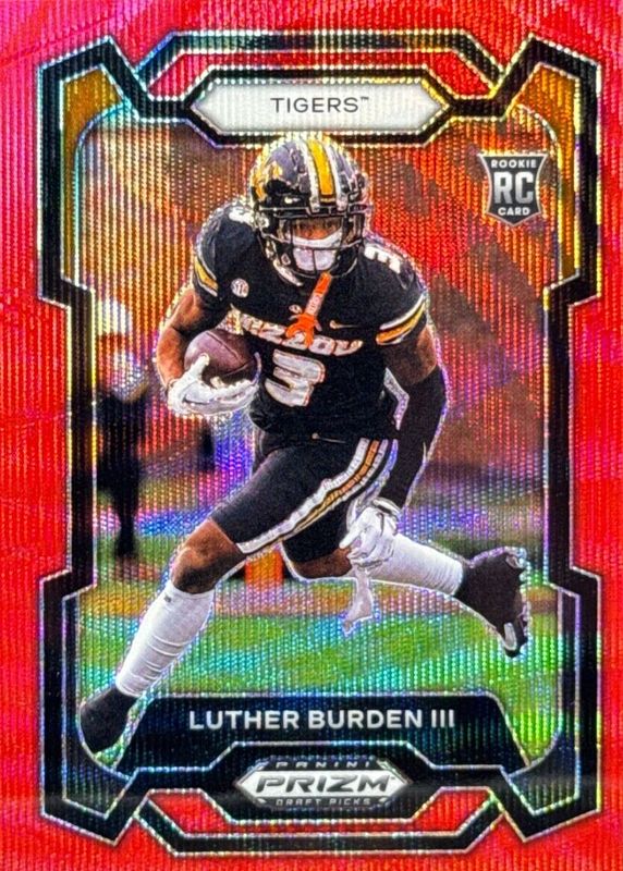 Luther Burden III 2024 Prizm Draft Picks #198 Ruby Wave PSA 10