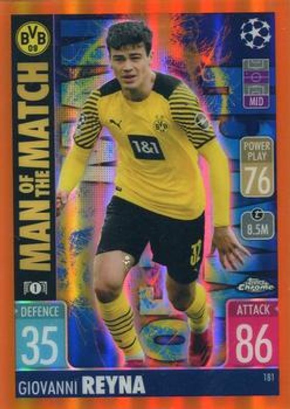 2021 Topps Chrome Match Attax UEFA Champions League & Europa League #181 Orange /25