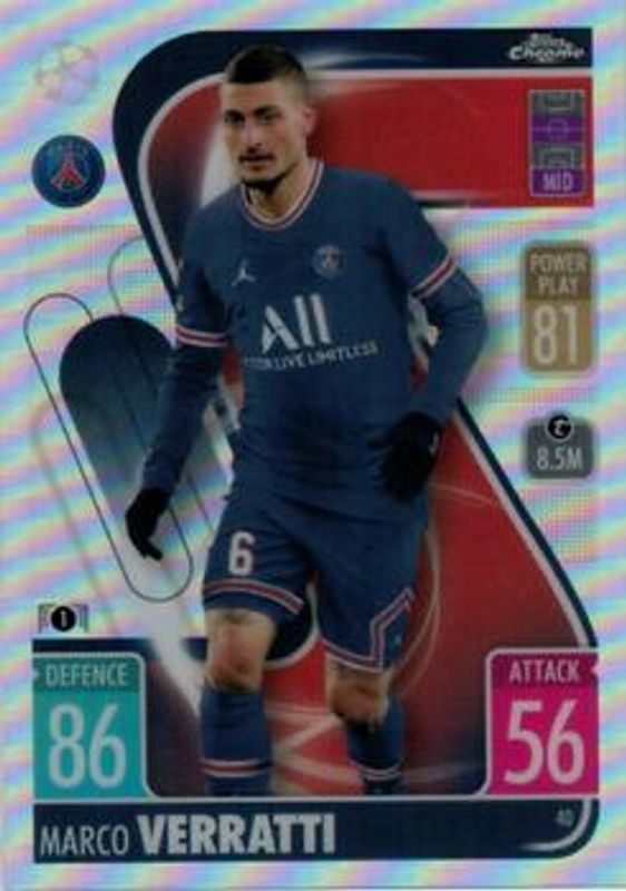 2021 Topps Chrome Match Attax UEFA Champions League & Europa League #40 Refractor