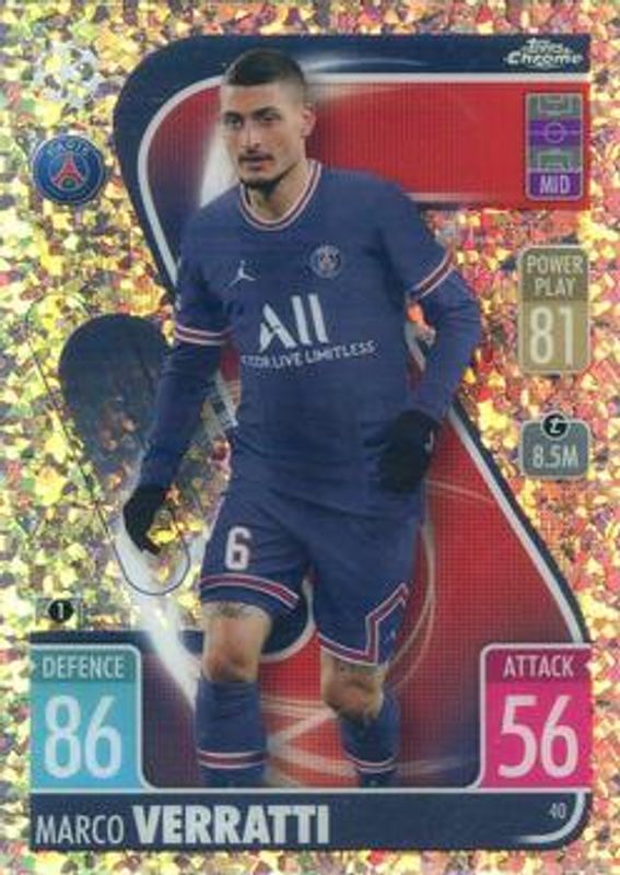 2021 Topps Chrome Match Attax UEFA Champions League & Europa League #40 Speckle
