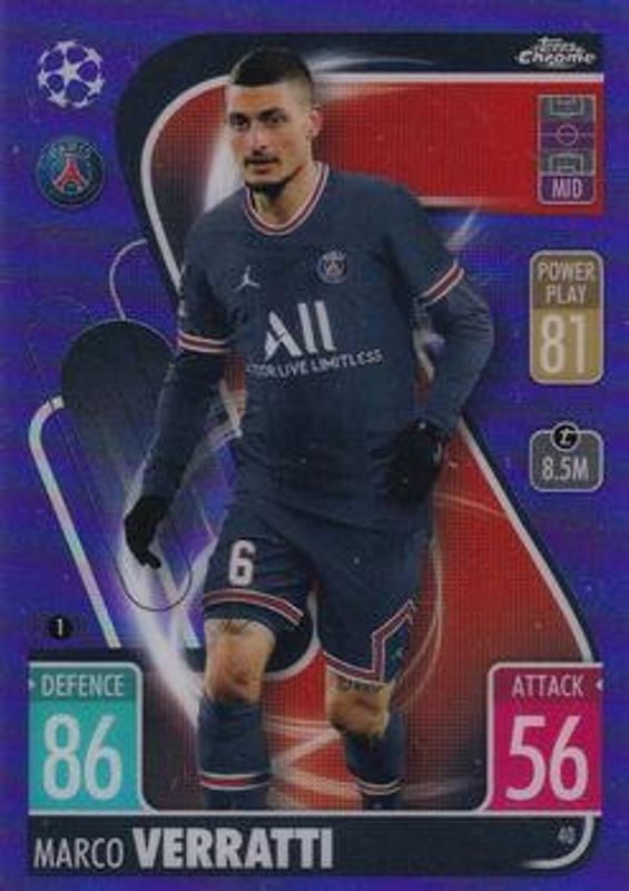 2021 Topps Chrome Match Attax UEFA Champions League & Europa League #40 Purple /299