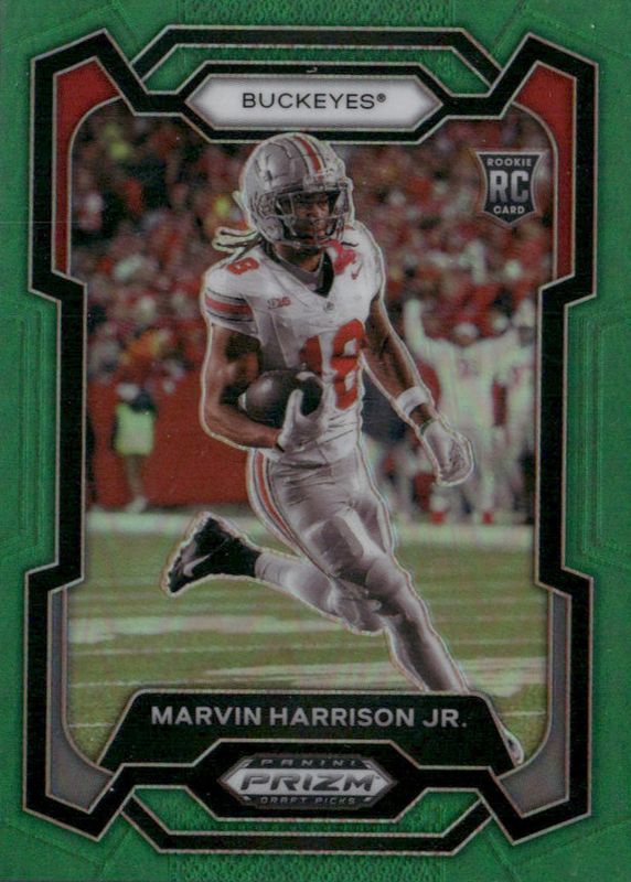 Marvin Harrison Jr. 2024 Prizm Draft Picks #104 Green Rookie PSA 10